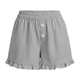 thumbnail image 6 of CHGBMOK Womens Linen Striped Shorts Ruffle Casual Athletic Shorts Comfy Short Pants with Pockets Summer Beach Vacation Outfits, 6 of 6