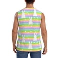 thumbnail image 4 of Kdxio Rainbow Rabbit for Men's Muscle T-shirt,Sleeveless for Workout Running Athletic Gym Lounge Casual, 4 of 7