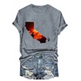 thumbnail image 1 of Camisetas de Manga Corta para las Mujeres de Moda Imprimir Cuello Redondo Camiseta, Mezcla de Poliéster Ligero para Primavera Verano Otoño, 1 of 8