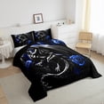 thumbnail image 3 of Castle Fairy Gothic Dragon Full Size Comforter Sets,Abstract Blue Rose Bedding Sets, 3 of 8