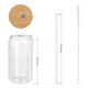 thumbnail image 2 of Juego de 4 Vasos Con Tapa de Bambú y Pajita Belug 550ml transparente, 2 of 5