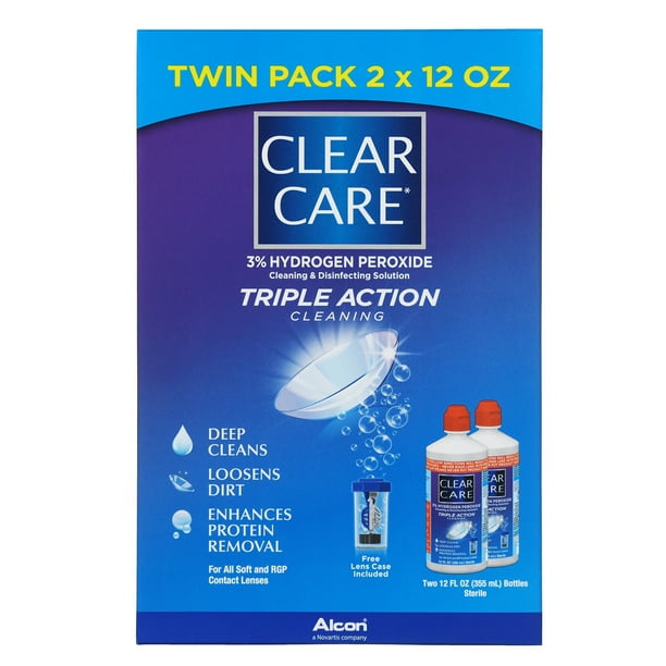 CLEAR CARE Contact Lens Cleaning and Disinfecting Solution, Twin Pack