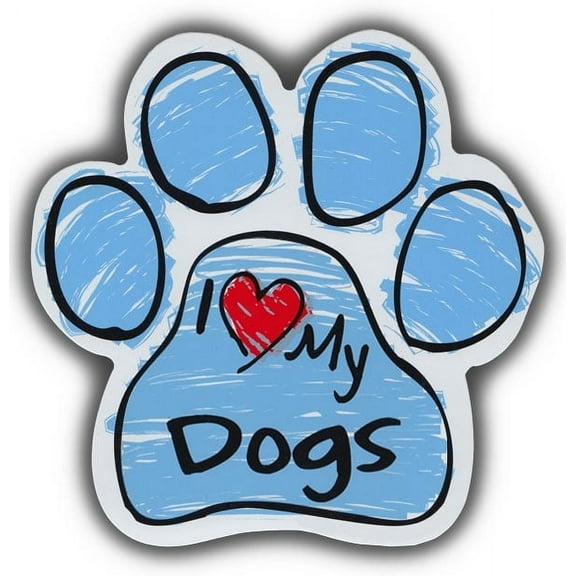 Scribble Paw Dog Magnets: I Love My Dogs | Cars, Trucks, Refrigerators