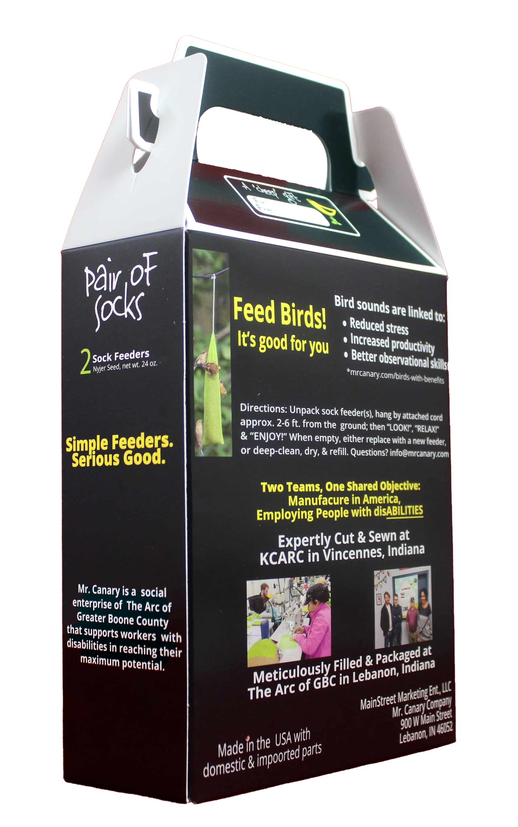 (2 pack) Mr. Canary 'Pair of Socks' Finch Sock Feeders, 12oz Nyjer Seed Each (2 pack)