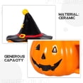 thumbnail image 2 of Taza de cerámica con cara de calabaza de Halloween, divertida taza de café para el hogar y la oficina, taza de café de cerámica con temática de Halloween con tapa, 320 ml, 2 of 5