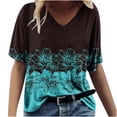 thumbnail image 1 of T-Shirts Graphiques pour Femmes Mode Imprimée Décontractée Col en V Manches Courtes T-Shirt Ample Hauts Manches Courtes pour Femmes Hauts Manches Courtes Soyez Gentil T-Shirts pour Femmes, 1 of 4