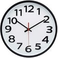 thumbnail image 1 of 12 Inch Modern Wall Clock Silent Non-Ticking Battery Operated 3D Numbers Bright Color Dial Face with Red Second Hand Wall Clock for Home/Office Decor, White White, 1 of 7