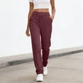 thumbnail image 5 of Lightweight Casual Pants for Womens Quick Dry Sweatpant Workout Athletic Travel Golf Work Trouser with Pockets (2XL, Wine), 5 of 7