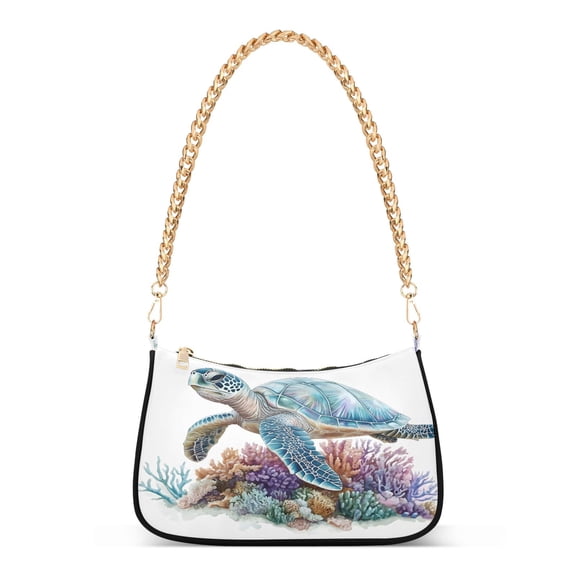 ALAZA Sea Turtle Women's Chain Shoulder Bag Hobo Handbag Tote Crossbody Purse