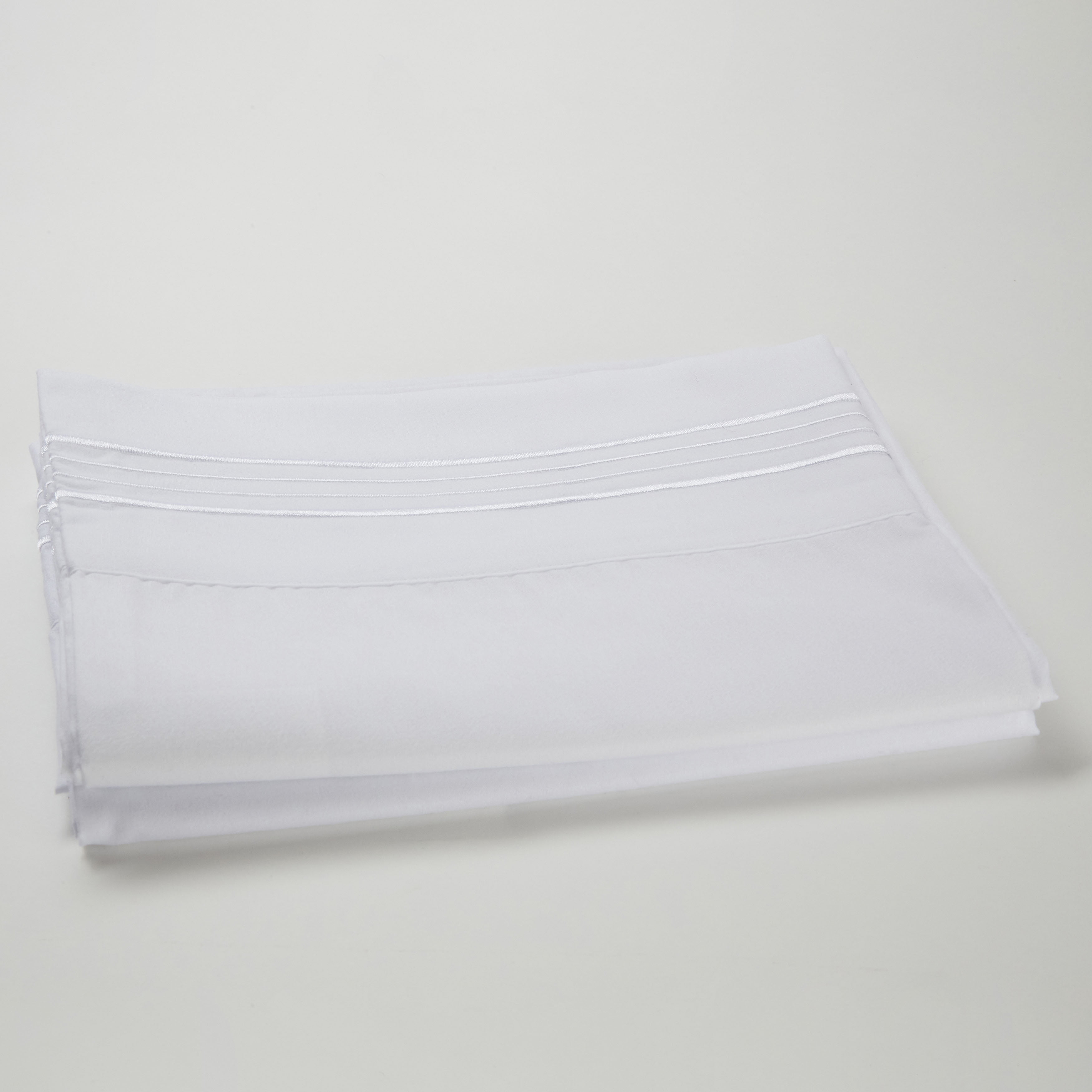 Linum Home Textiles 1800 TC Brushed Microfiber Standard Pillowcase (2PC Set) with 4 Line Embroidery