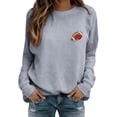 thumbnail image 2 of WCJM Women's Hoodless Sweatshirt Crewneck Long Sleeve Football Sweatshirt for Women Embroidered Casual Fan Pullover, 2 of 7