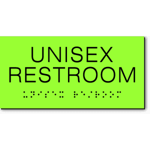 

California UNISEX RESTROOM Text Wall Sign-Laserglow / Black (2 Units)