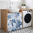 thumbnail image 3 of Summer Beach Coastal Cabinet Curtain 35"Wx35"L, Dustproof Under Sink Skirt with Self Adhesive Tape, Sea Turtle Coral Nautical Cabinet Curtain Cover for Kitchen Sink, Bathroom Vanity, Laundry Room, 3 of 9
