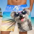 thumbnail image 2 of Telankuip 2026 Summer Funny 3D Animal Graphic Printed Swim Trunk Loose Drawstring Elastic Waisted Beach Shorts with Pockets Lightweight Comfy Holiday Short Pants 10-Sky Blue XXXL, 2 of 4