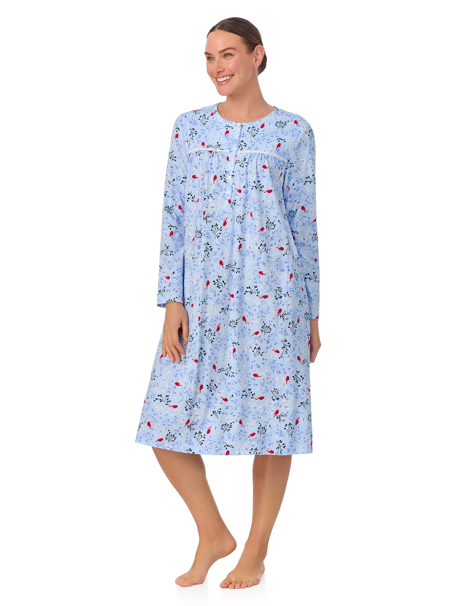 Aria Women’s 100% Cotton Long Sleeve Ballet Nightgown, Sizes XS-5X