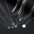 thumbnail image 3 of 9 Pcs Simple Choker Necklaces for Women Fashion Love Heart Star Pendant Layered Necklace Jewelry Gift European and American 2024, 3 of 5