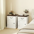 thumbnail image 2 of HOMCOM Ensemble de 2 Tables d'Appoint, Tables de Bout avec Tiroir et Armoire, Blanc, 2 of 10