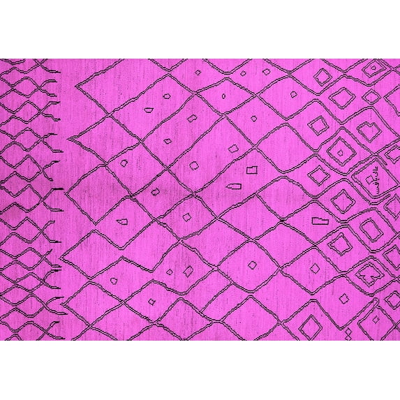 Ahgly Company Indoor Rectangle Solid Pink Modern Area Rugs, 5' x 7'