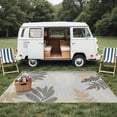 thumbnail image 5 of DEORAB Outdoor Rug 5'X8' Chenille Patio Carpet Three-Layer Material Imitation Silicone Spot Molding Camping Outside RV Mat Grey, 5 of 10