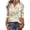 Beige, variant on Women's Fashion Casual Retro Floral V-Neck Decorative Button Three-Quarter Sleeve T-Shirt Top, Elegant Blouse for Women,Dark Blue,XL