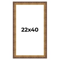 22x40 Frame Vintage Gold Solid Wood Picture Frame | 2.5 Inch Moulding Width | Ornate Bronze Museo