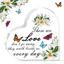 Yatojuzi Sympathy Gifts For Loss Of Loved One,4.7 X 4.7" Big Heart Acrylic Plaques,Memorial Bereavement Gifts For Family Relatives,Funeral Grief Gifts For Condolence,Remembrance Decorations
