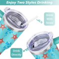 thumbnail image 5 of 40oz Cute Spiral Seashell Stainless Steel Flip Straw Tumbler Spill Proof Travel Cup Double Wall Vacuum Insulated Coffee Mug with Top Handle, 5 of 6