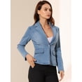 thumbnail image 4 of Chaqueta de mezclilla Allegra K Azul claro M, 4 of 6