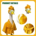 thumbnail image 5 of Winter Porch Goose Outfit for 23 Inch Statue, Yellow Velvet Bathrobe and Shower Hat Costume, Outdoor Yard Garden Patio Decor, 5 of 7