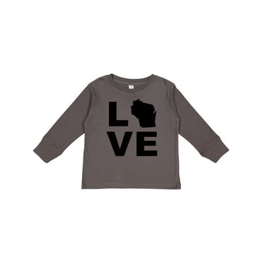 Inktastic Love Wisconsin Boys or Girls Long Sleeve Toddler T-Shirt