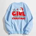 thumbnail image 4 of VBARHMQRT Chandail à Capuche pour Femmes Mode de Noël Père Noël Imprimé Lettre Manches Longues Col Rond, 4 of 5