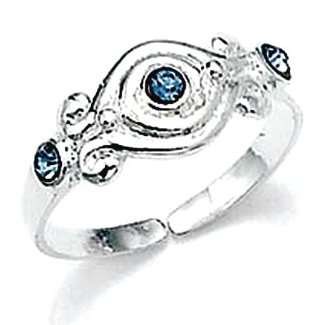 925 Sterling Silver Blue Cubic Zirconia toe ring toe ring for Women