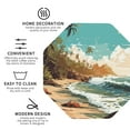 thumbnail image 3 of Disketp Coastal Palm Beach Funny Coasters,4 Pcs Leather Coasters with Holder, Perfect Housewarming Hostess Gifts,Protect Furniture from Water Marks Scratch and Damage-Octagon, 3 of 6