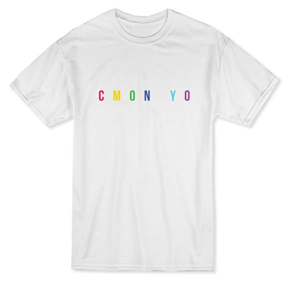 Cmon Yo Colorful Graphic Design Men White T-Shirt, Male Medium