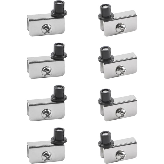 Nickel-Plated 8Pcs Mini Glass Door Hinge, Frameless Pivot Hinges, Adjustable Cabinet Hinge, Fit for 3-5mm Acrylic/Glass Door