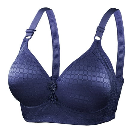 

CAICJ98 Lingerie for Women Women s Comfortable and New Large Thin Non Steel Rim Bra Converged and Adjustable Middle and Old (Dark Blue 38)