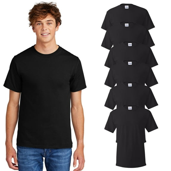Hanes Short Sleeve Crew Neck Casual Basic T Shirt (Men's), Black