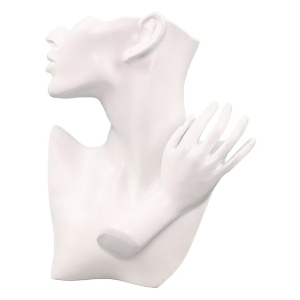 Busto de maniquí de joyería de resina, soporte de exhibición, accesorios de decoración para collar, pendiente, , anillos, hogar, oficina, dormi Un blanco Yinane Busto de maniquí de joyería