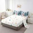 thumbnail image 5 of jejeloiu Kawaii Snowmen Bedding Comforter Set 7 Pieces,Merry Christmas Full Bedding Set,Red White Blue Fitted Sheet Flat Sheet For Childrem,Ultra Soft Home Decor Reversible, 5 of 8