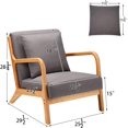 thumbnail image 5 of YODOLLA Mid-Century Modern Accent Chair Upholstered Living Room Arm Chair with Pillow in Gray Set of 2, 5 of 8