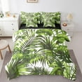 thumbnail image 1 of YST Ensemble de Literie Jungle Tropicale, 7 Pcs, Ensemble de Couette Imprimée Palmier, Blanc et Vert, Format Simple, 1 of 4