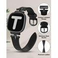 thumbnail image 4 of Wearlizer Leather Band Compatible with Versa 3 Bands/Sense Bands/Sense 2 Bands/Versa 4 Bands for Women, Dressy T-Shape Metal Buckle Leather Strap, 4 of 6
