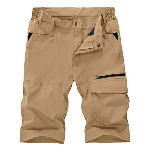 TBMPOY Mens Quick Dry Hiking Shorts Outdoor Cargo Shorts Lightweight Sports with Zipper Pockets