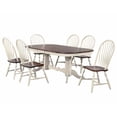 thumbnail image 7 of HomeStock Art Deco Dreams 7 Piece 96" Oval Double Pedestal Extendable Dining Set, Butterfly Leaf Table , Antique White And Chestnut Brown , Seats 10, 7 of 7