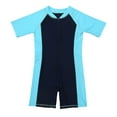 thumbnail image 3 of Zaldita Kids Boys Girls Rash Guard Swimsuit One Piece Swimwear Zipper Wetsuit UPF 50+UV Sun Protection Navy Blue&Sky Blue 8, 3 of 7