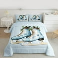 thumbnail image 2 of Manfei Ice Skates Bedding Comforter Set,Happy Christmas Twin Comforter Sets,Blue Snowflake Bedding Set For Girl Boys,Breathable Home Decor Reversible,2 Pieces, 2 of 8