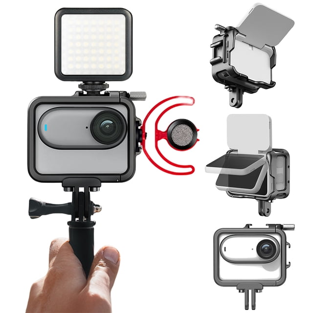 Jaula de Metal de Aleación de Aluminio Ygjytge con Funda de silicona para Lente Insta360 GO 3S