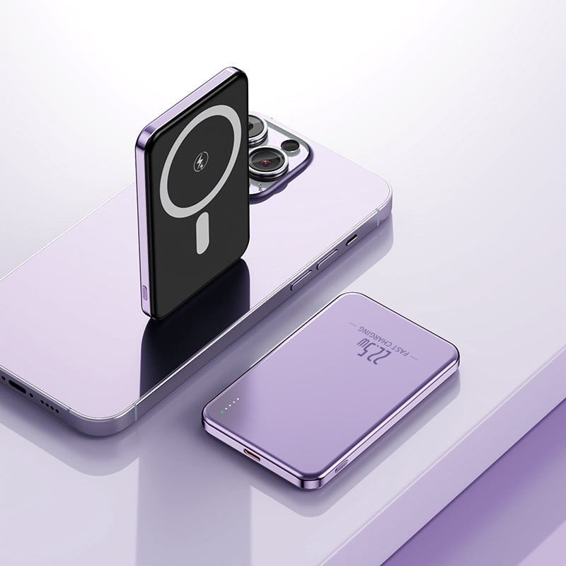 Ultra-Thin Magnetic Portable Power Bank for iPhone, 0.3-inch 10000mAh 20W, Compatible with MagSafe Portable Charger, Ultra-Thin Magnetic Portable Charger for iPhone 12-16, MagSafe Power Bank for iWat
