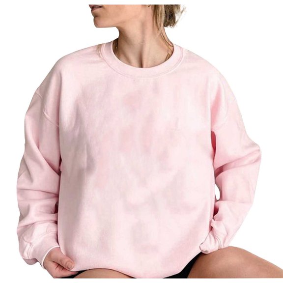 Aofany Women's Oversized Fall Winter Sweatshirts Long Sleeve Crew Neck Casual Pink Pullover Tops Shirts