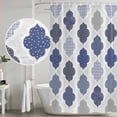 thumbnail image 5 of Grey Purple Moroccan Shower Curtain, Waterproof Shower Curtains for Bathroom, Retro Bohemia Geometric Pattern Washable Fabric Bathtub Curtain Set Bath Decor with 12 Hooks 48"x72", 5 of 8